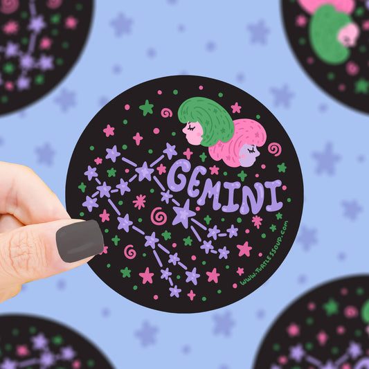 Gemini Constellation Zodiac Vinyl Sticker (Holographic)