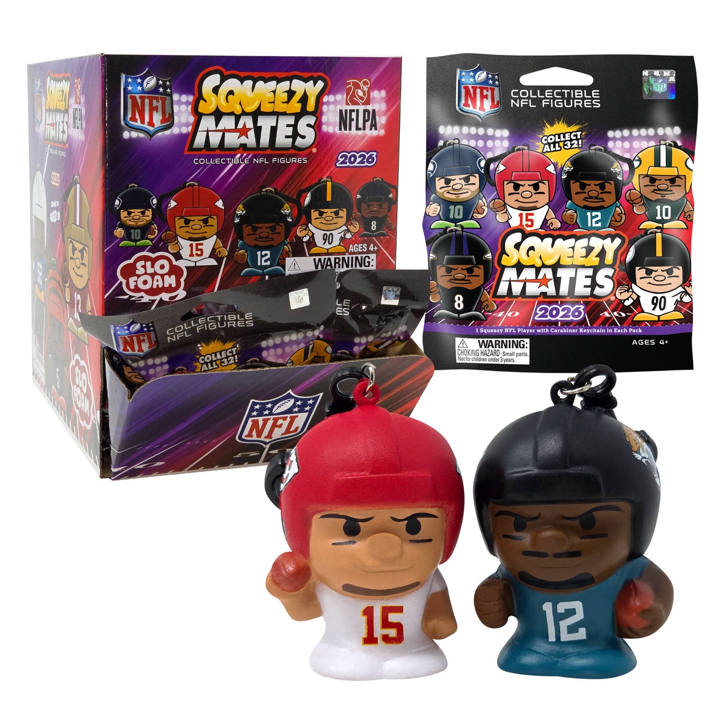 NFL SqueezyMates Gravity Feed Display 2026 - 24ct