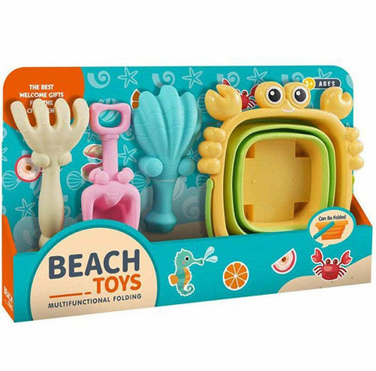 Kids Beach Toy Set CRAB – Sand Shovels & Folding Buckets