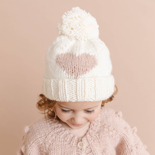 Heart Beanie, Blush | Valentine's Kids & Baby Hat