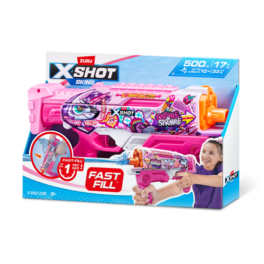 ZURU-X-Shot Water-Fast-Fill Skins-Hyperload- Unicorn Splash