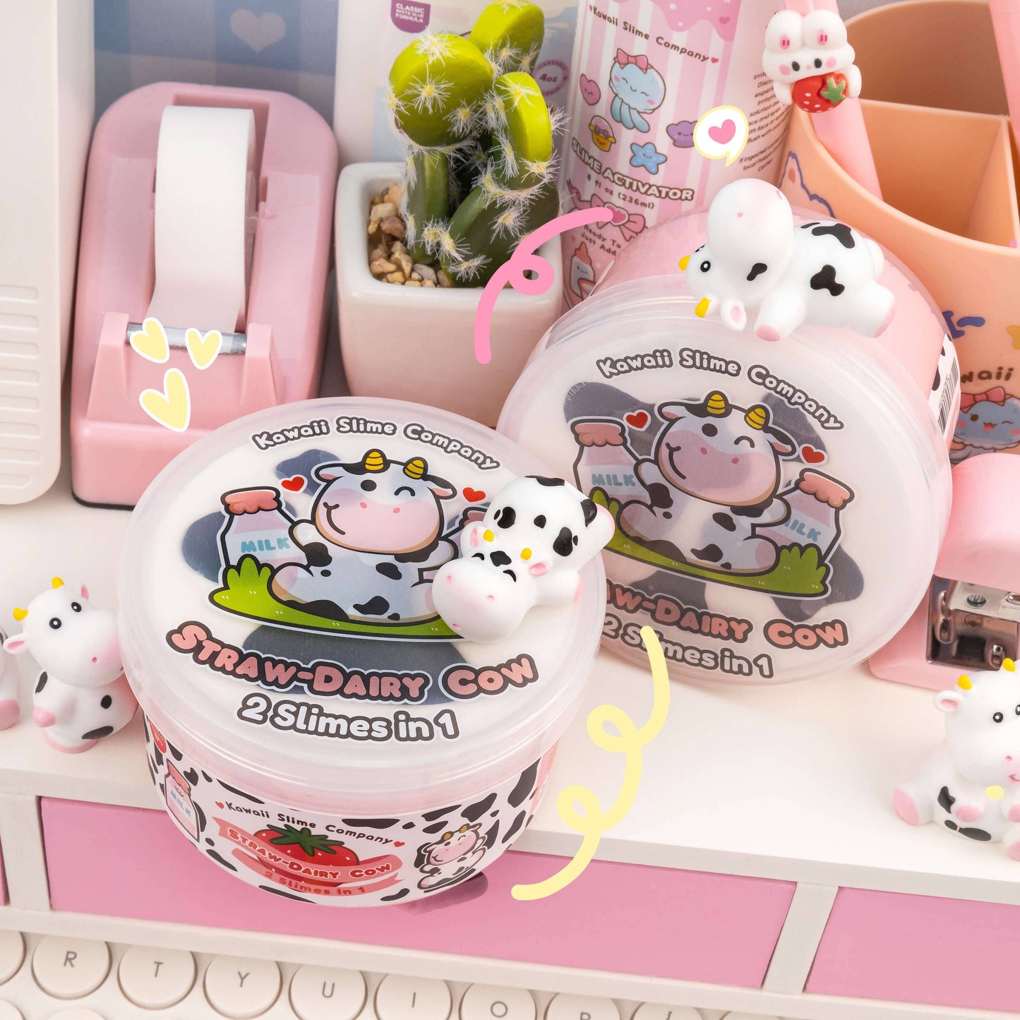 Straw-Dairy Cow 2 Slimes in 1 (4pcs/case)