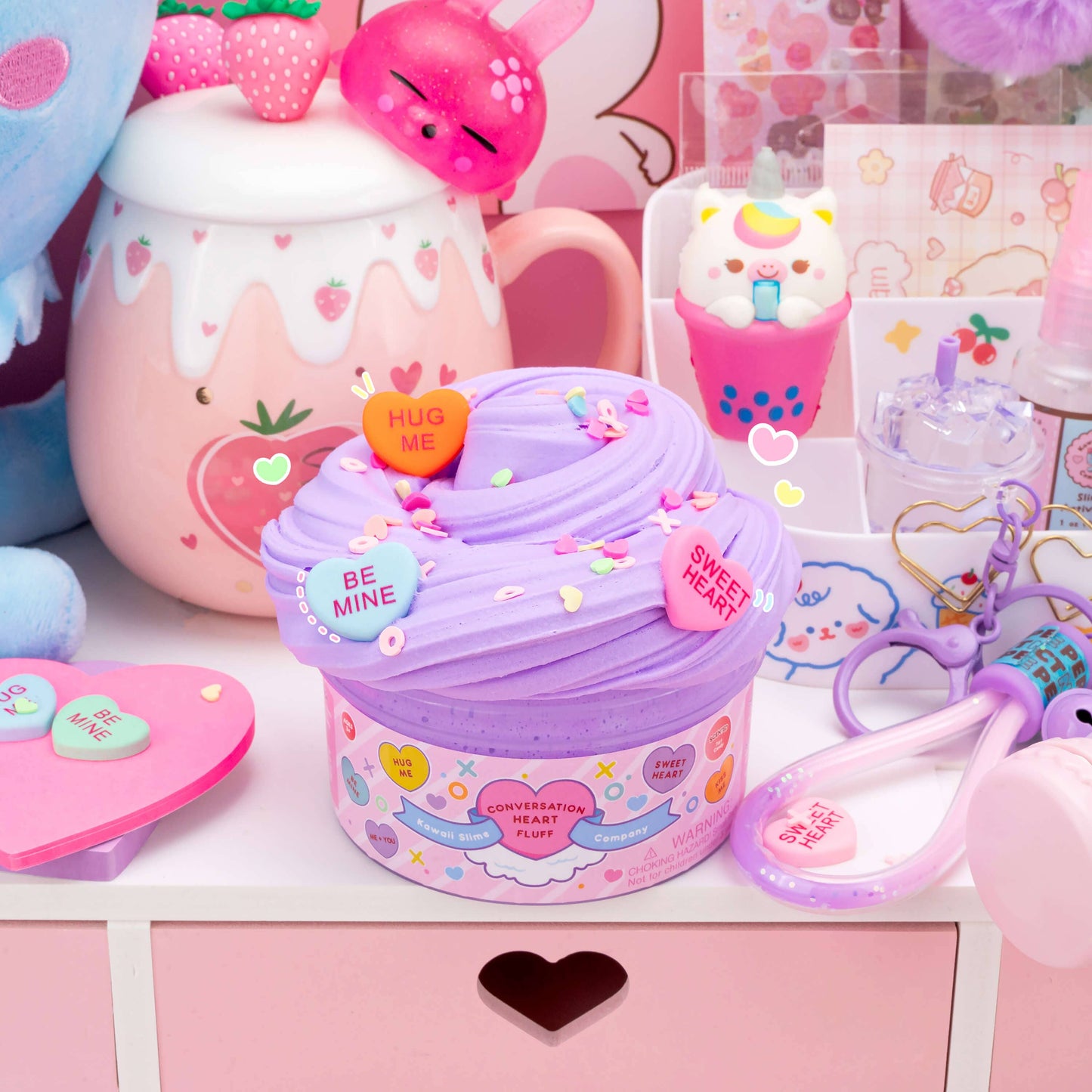Conversation Heart Fluff Signature Dome™ Slime (4pcs/case)