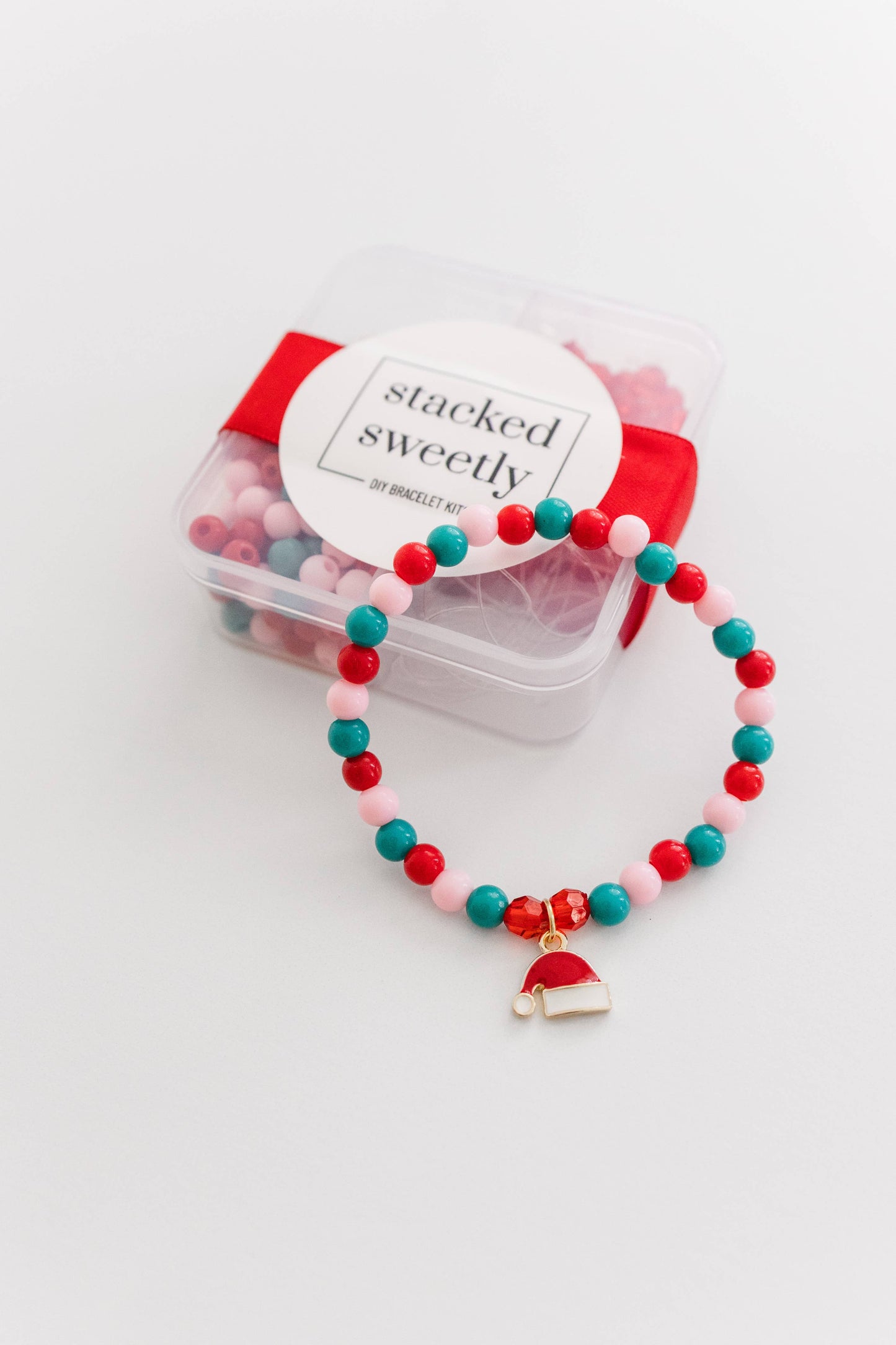 Christmas Craft, DIY Bracelet Kit Santa, Stocking Stuffer