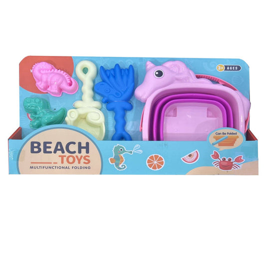 Kids Unicorn Beach Toy Set – Sand Tools & Folding Buckets