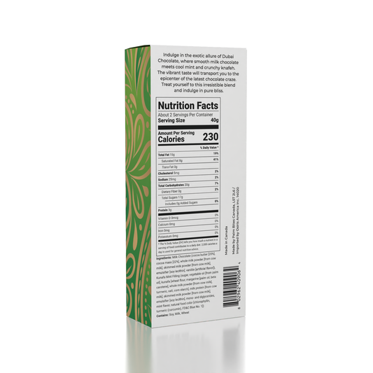 Dubai Chocolate Bar Limited Edition Mint by Oasis Treasures (75g)