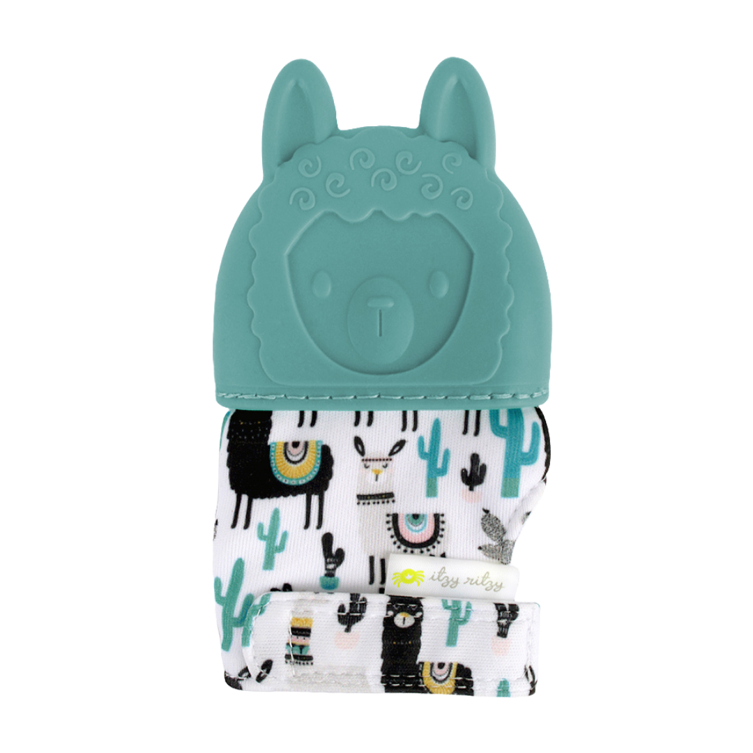 Itzy Mitt™ Silicone Teething Mitts: Lilac Dino