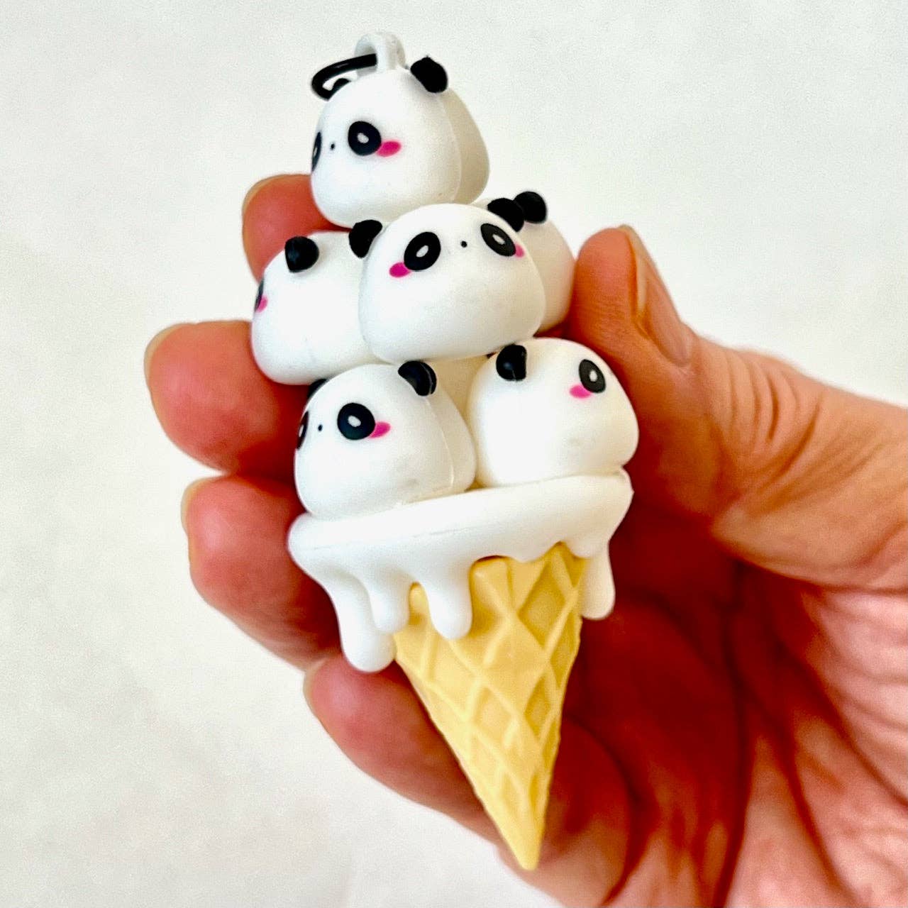 12163 PANDA CONE FAMILY KEY CHARM-12