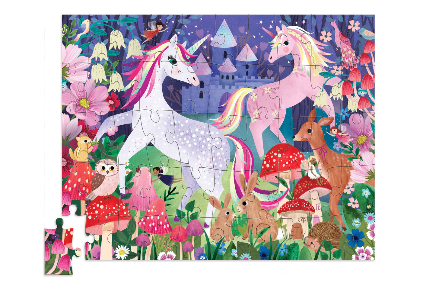 50-Piece Flat House Puzzle - Unicorn Castle