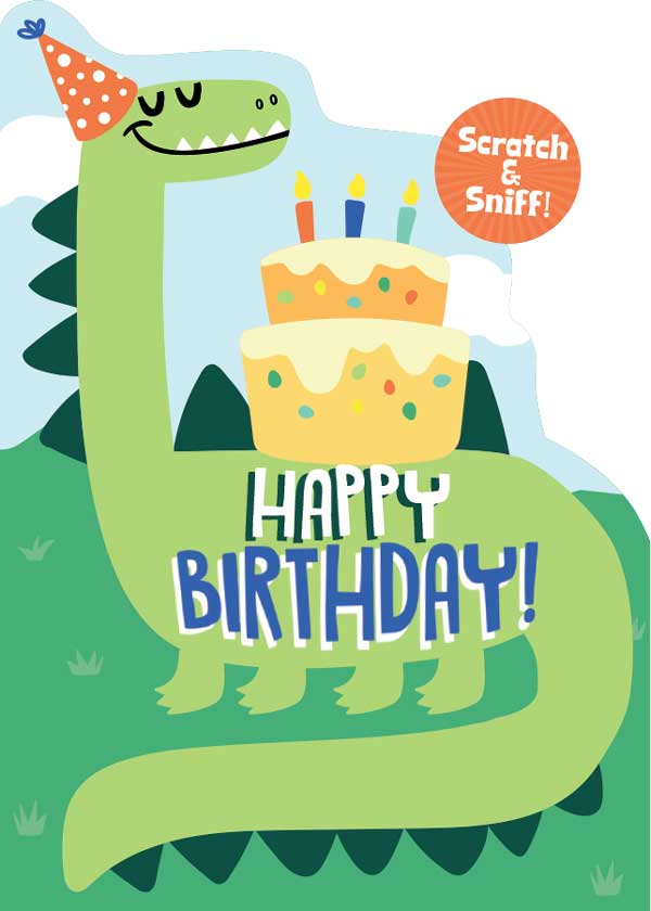 Dinosaur Scratch & Sniff Birthday Card
