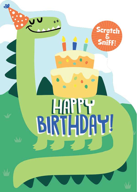 Dinosaur Scratch & Sniff Birthday Card
