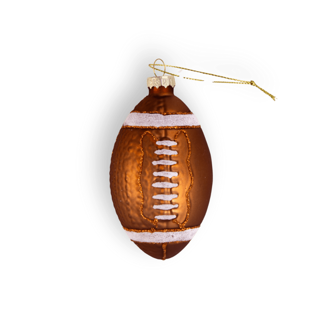 Football, Retro Shiny Sport Glass Christmas Ornament Gift for Athletes/Coaches