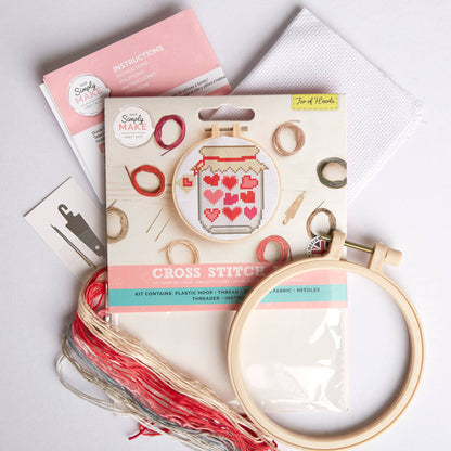 Cross Stitch Kit - Jar Of Hearts Design