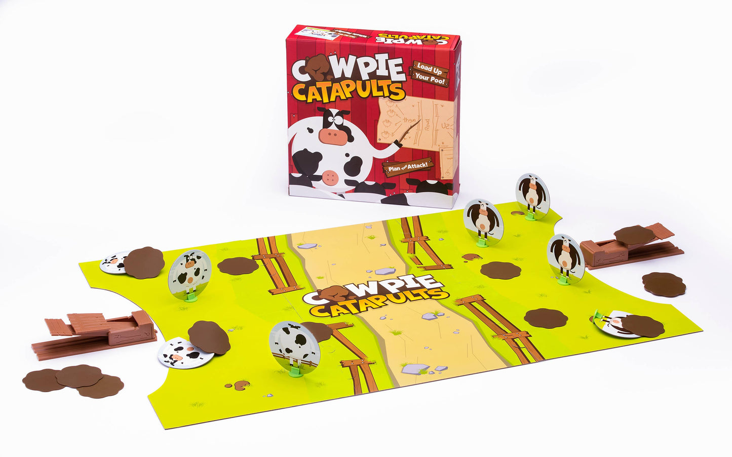 Cow Pie Catapults - Launching Action Farm Animals Board Game