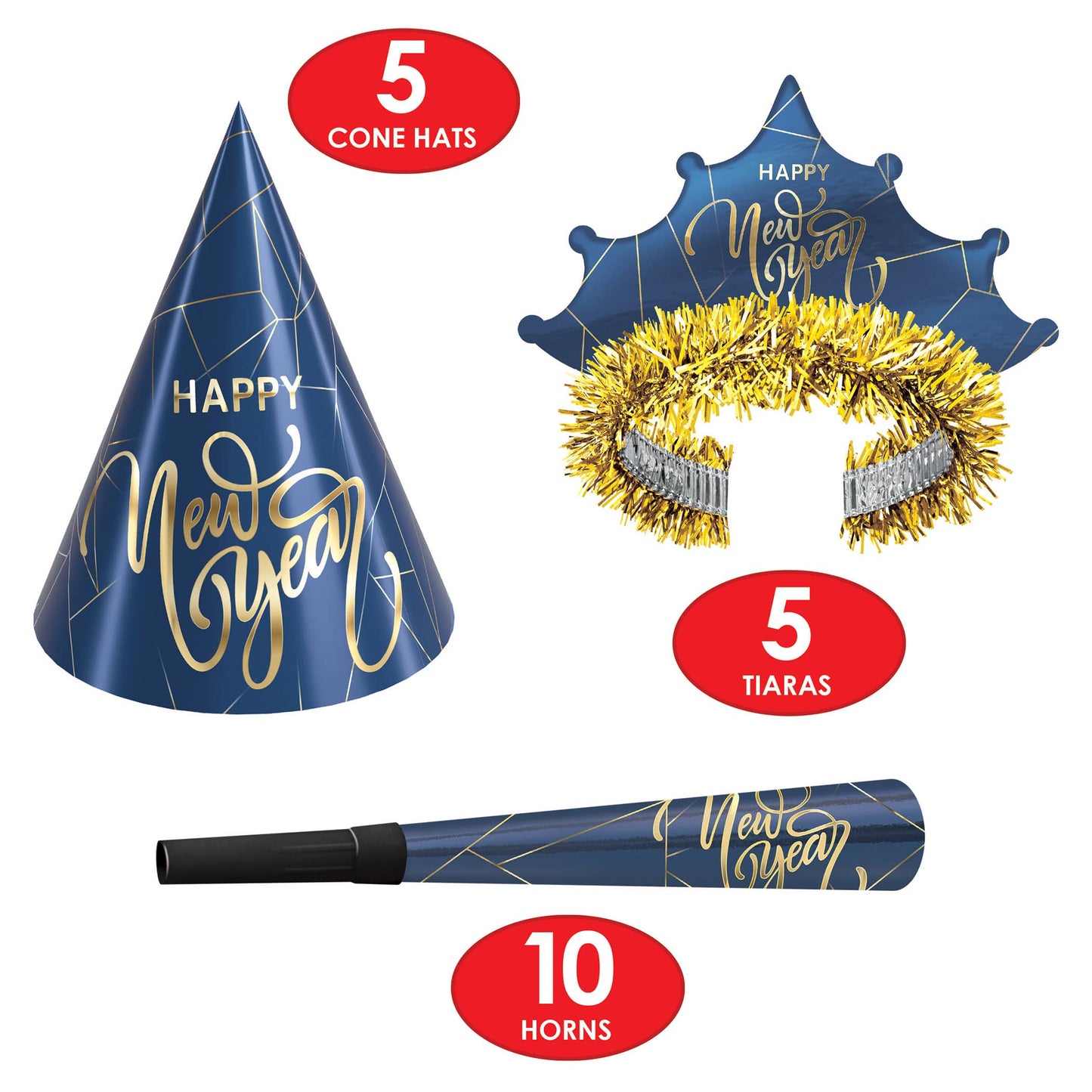 Midnight Blue and Gold New Year Assorted Kit for 10
