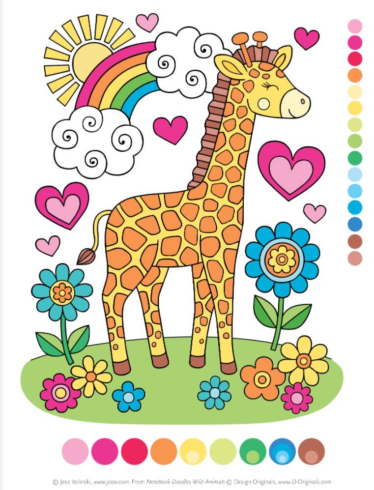 Coloring Book - Notebook Doodles Wild Animals