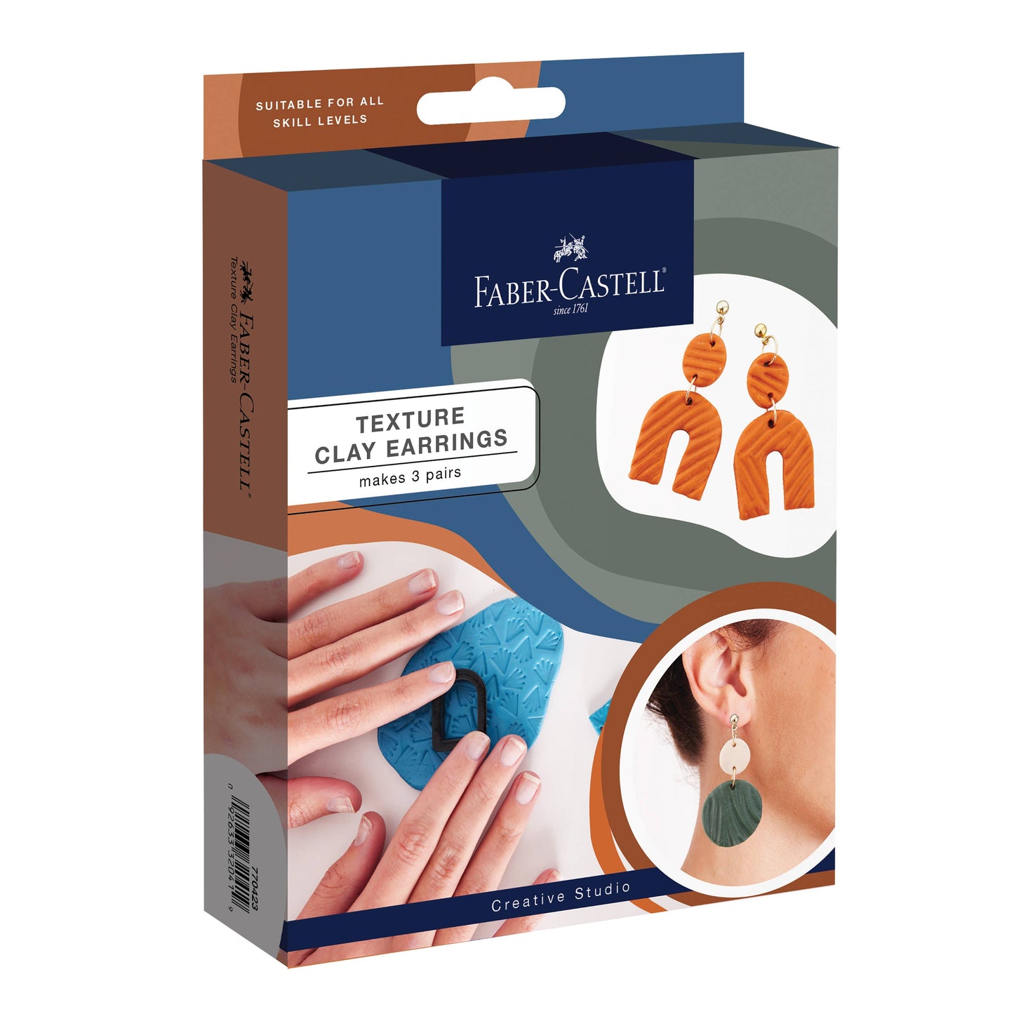 Texture Clay Earrings - Adult Craft Kit Makes 3 Pairs