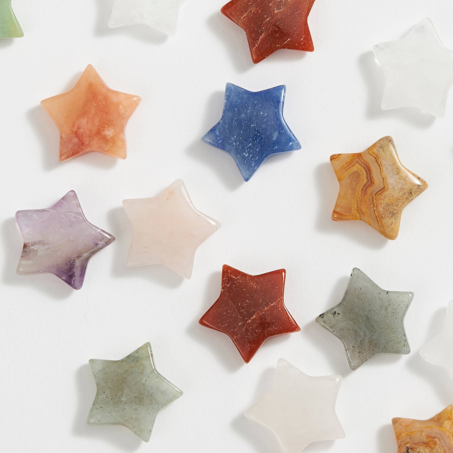 Assorted Carved Crystal Stars - 36 pcs ⭐