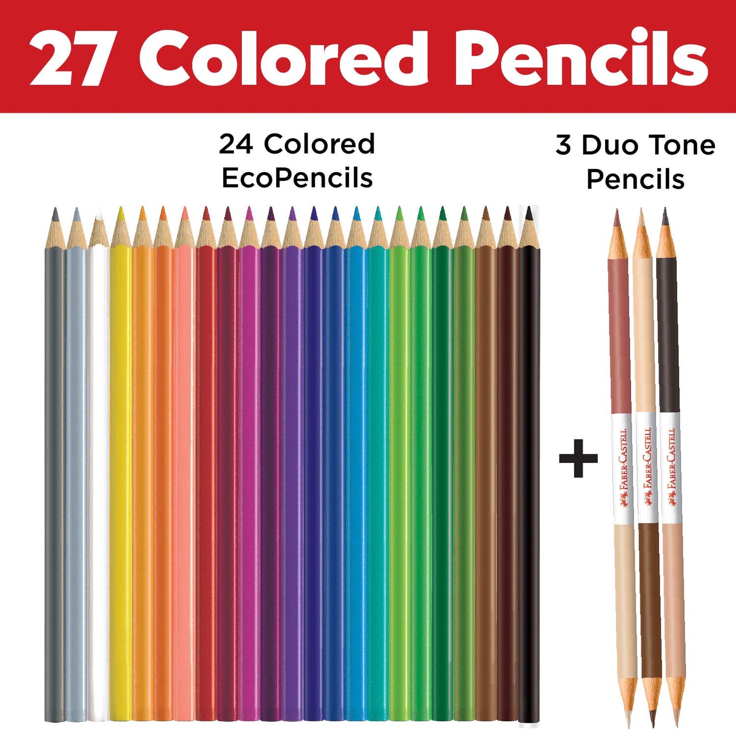 World Colors - 27 Color Pencils with Skin Tones - EcoPencils