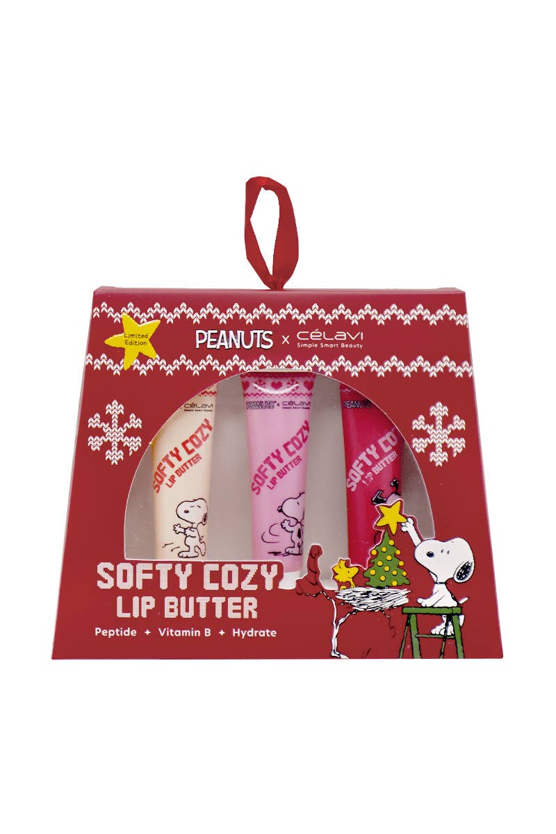 Celavi P46271H Peanuts Holiday Soft Cozy Lip Butter Set - 12