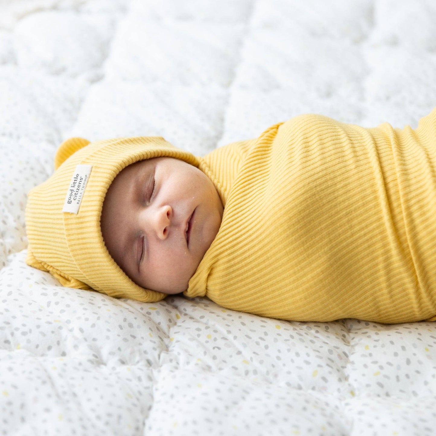 Sunshine Rib Swaddle & Beanie Set