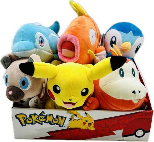 POKEMON 8" ASST PLUSH PIPLUP,FUECOCO,PIKA,FINI,ROCK,MAGIK