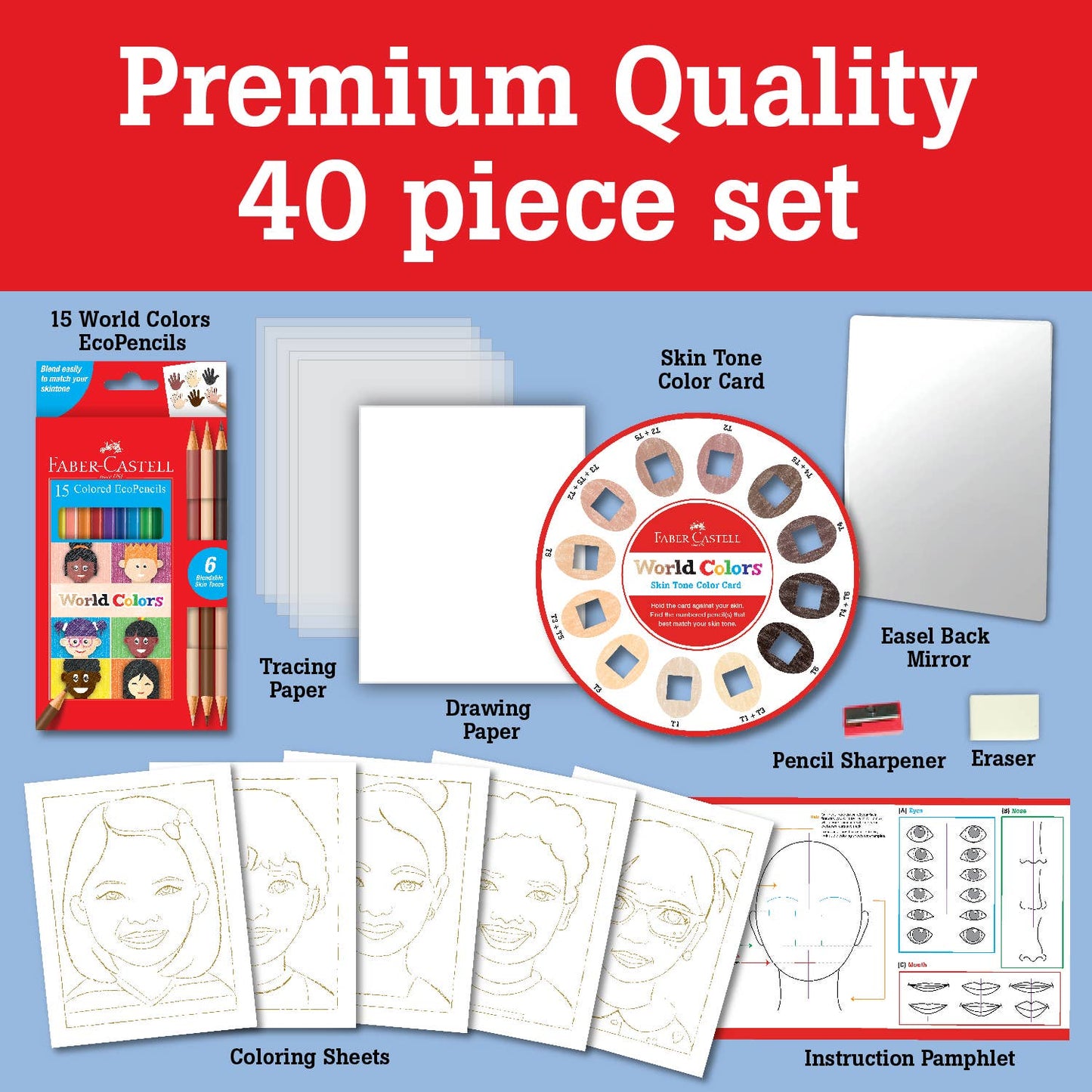 World Colors How to Draw Faces Art Set for Kids