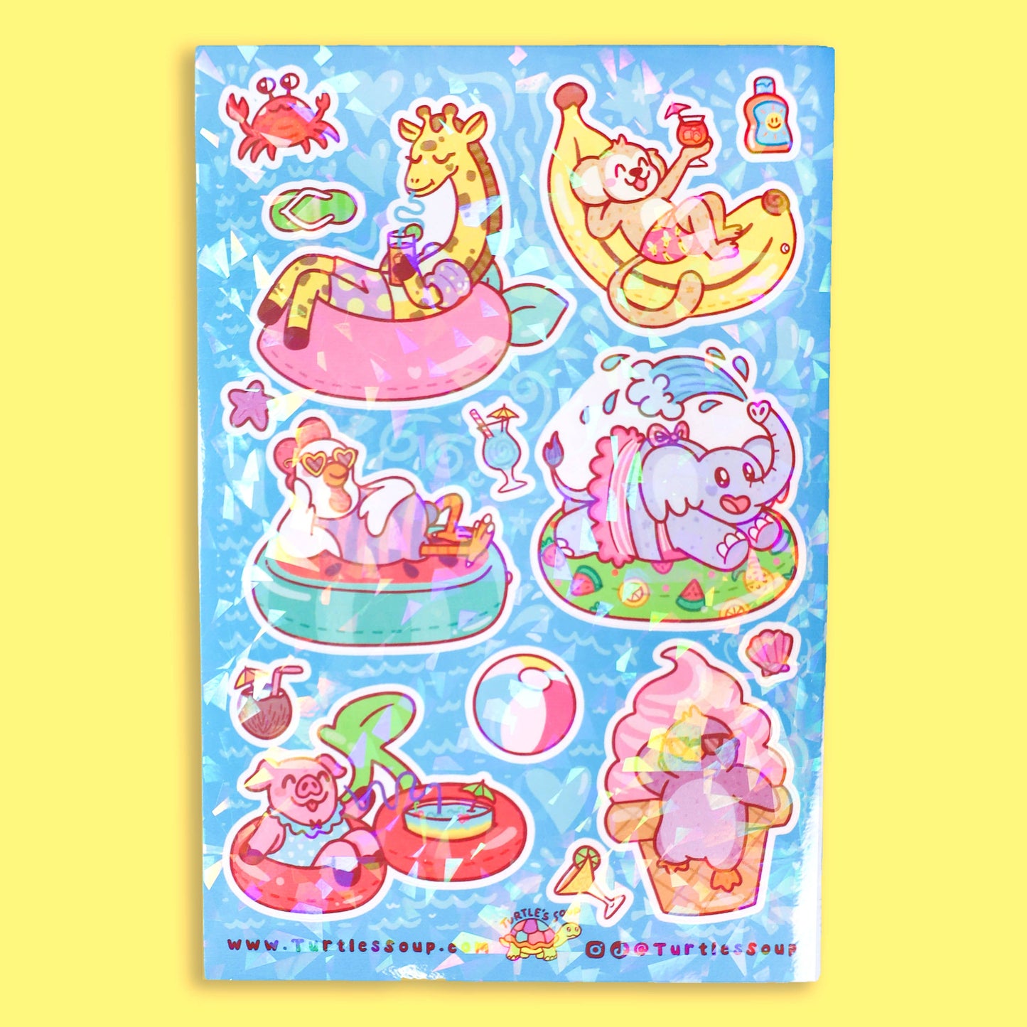 Beach Party Summer Pool Float Vinyl Sticker Sheet