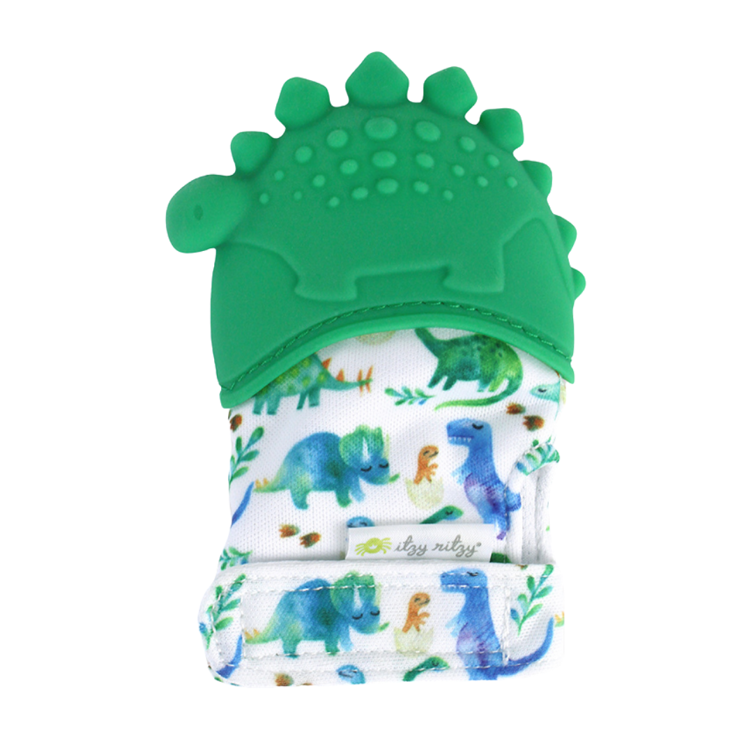 Itzy Mitt™ Silicone Teething Mitts: Lilac Dino