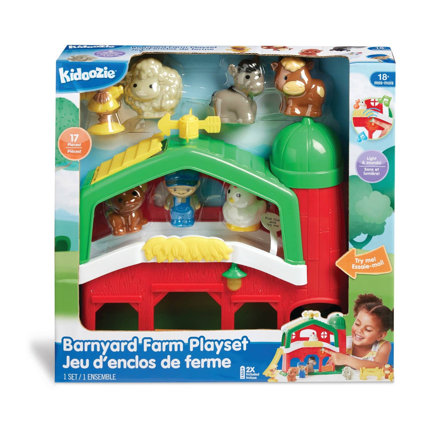 Kidoozie Barnyard Farm Playset, Interactive Toddler Toy