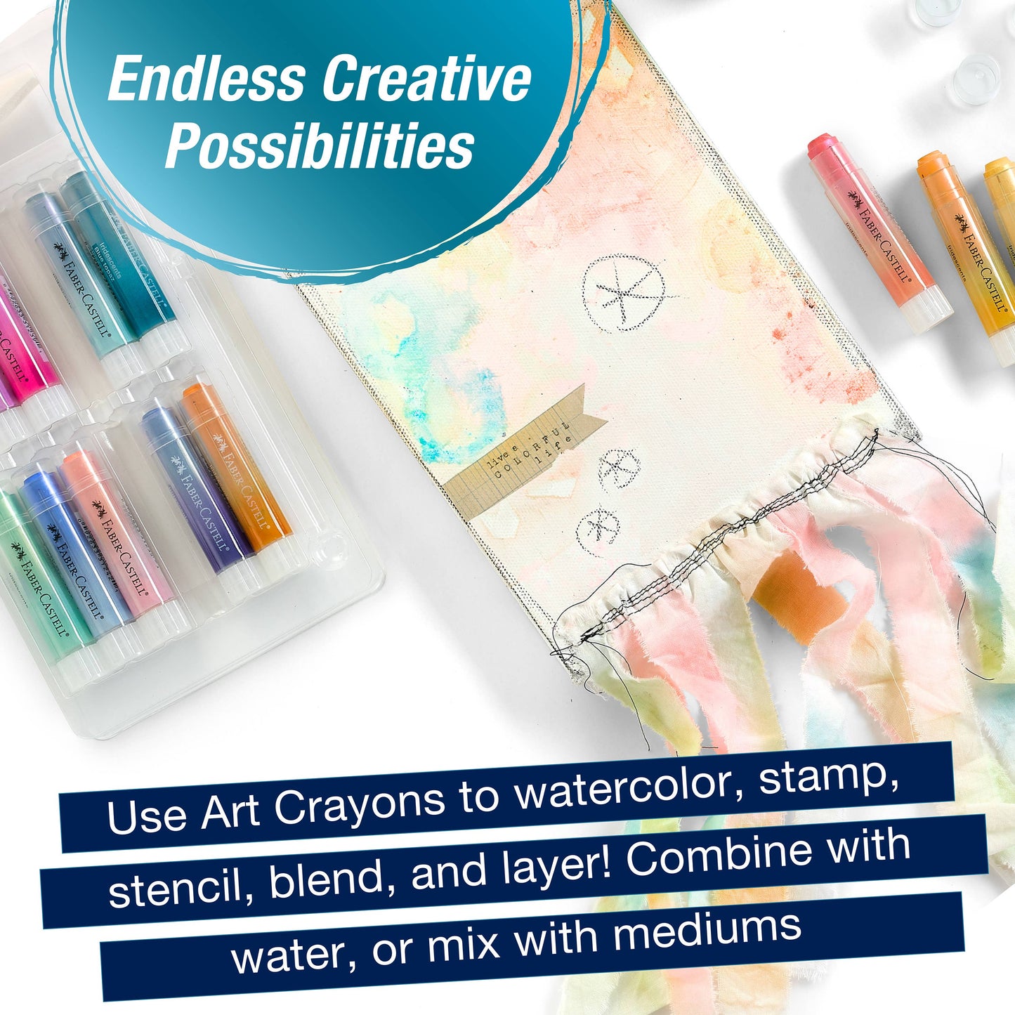 Faber-Castell Art Crayons 15 Ct Iridescents II Set