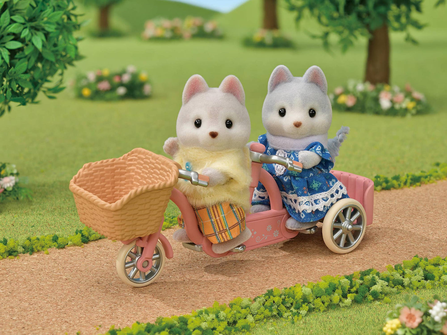 Calico Critters Husky Brother & Sister's Tandem Cycling Set