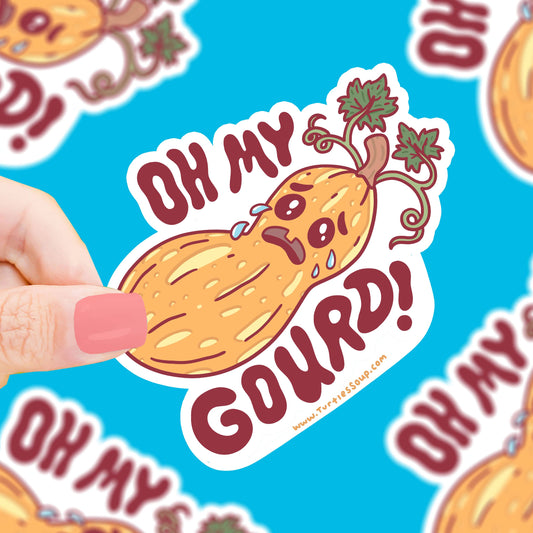 Oh My Gourd Squash Pumpkin Funny Halloween Vinyl Sticker