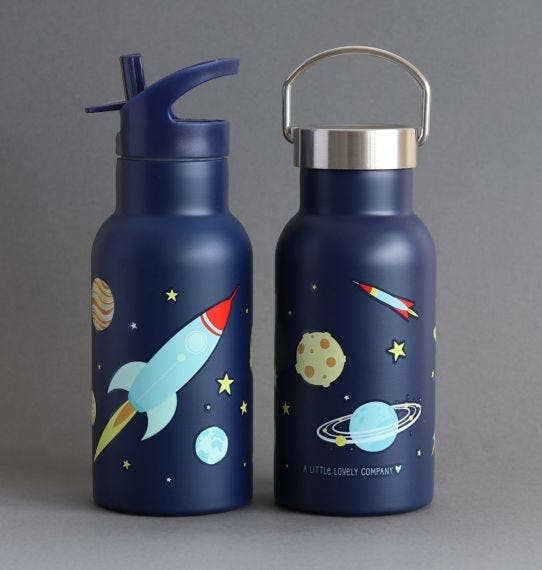 Kids stainless steel drink/water bottle: Space