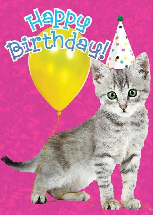 Birthday Kitten Foil Card