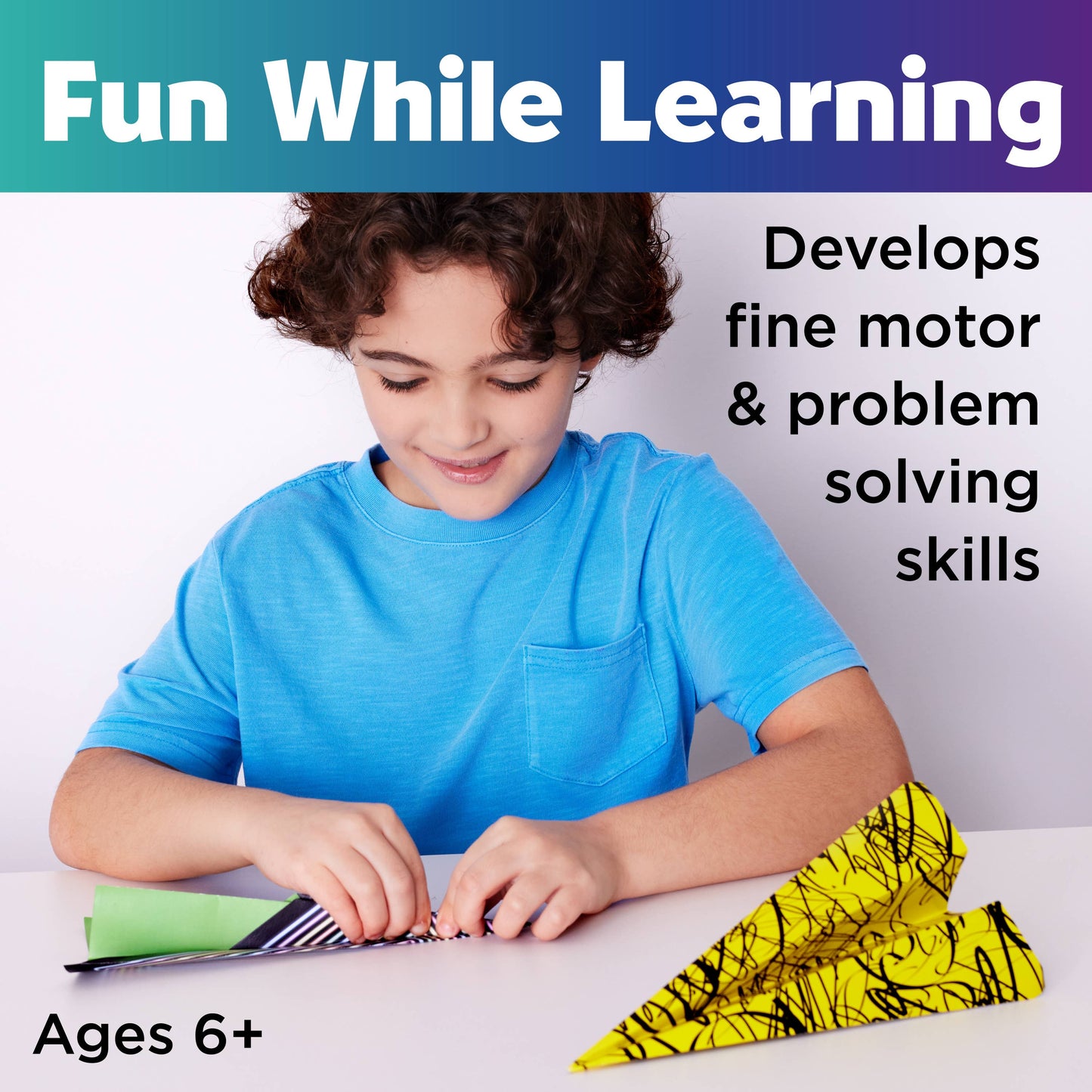 Stunt Squadron Paper Airplane Craft Kit for Kids