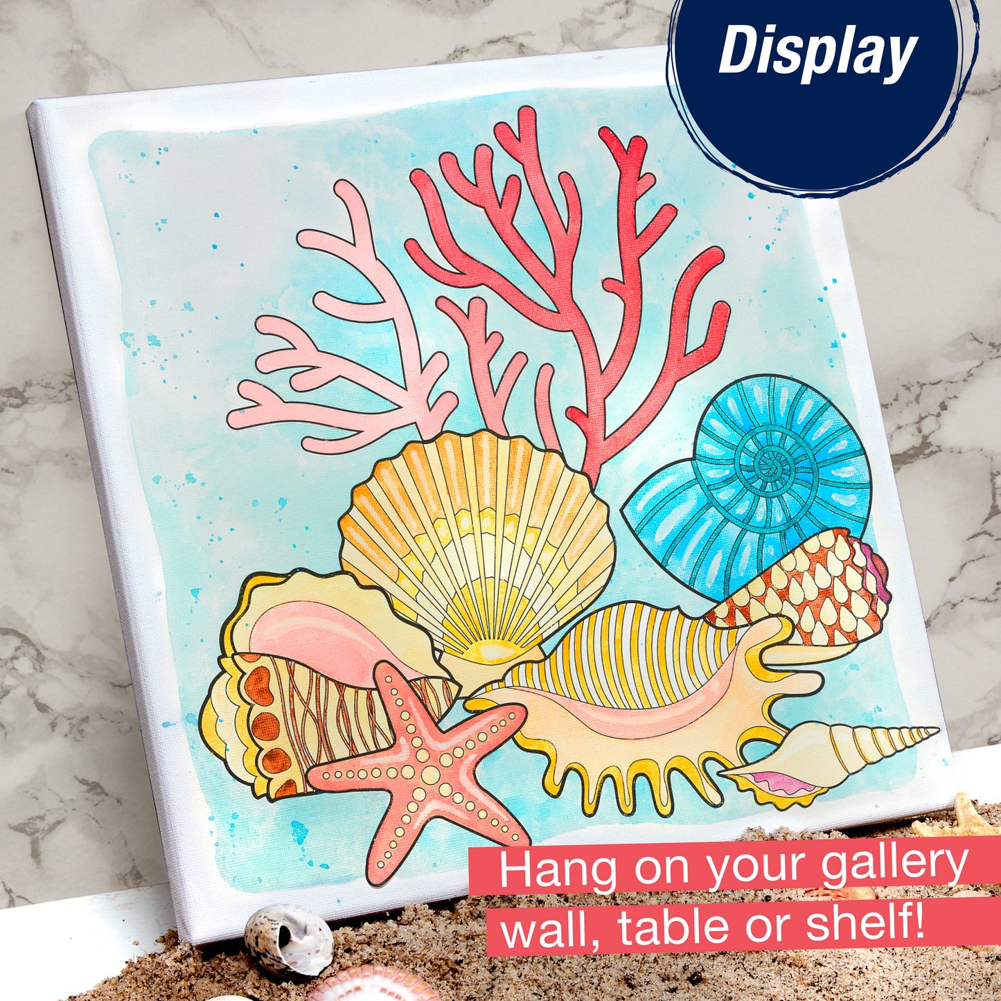 Watercolor Paint by Number Coastal Wall Decor Craft