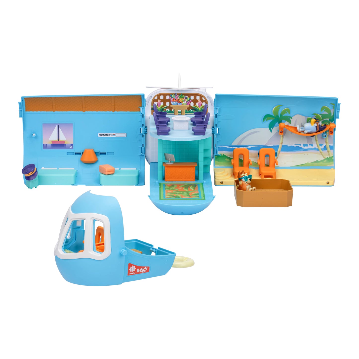 Moose Toys Bluey 3-In-1 Airplane Boat Hotel