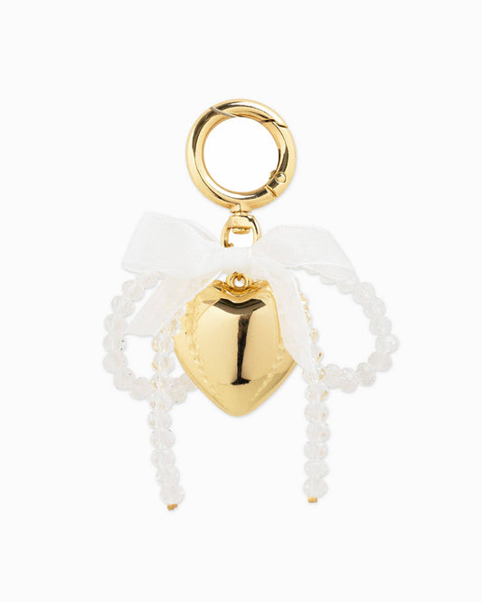 Heart Bow Croquette Bag Charm Keychain