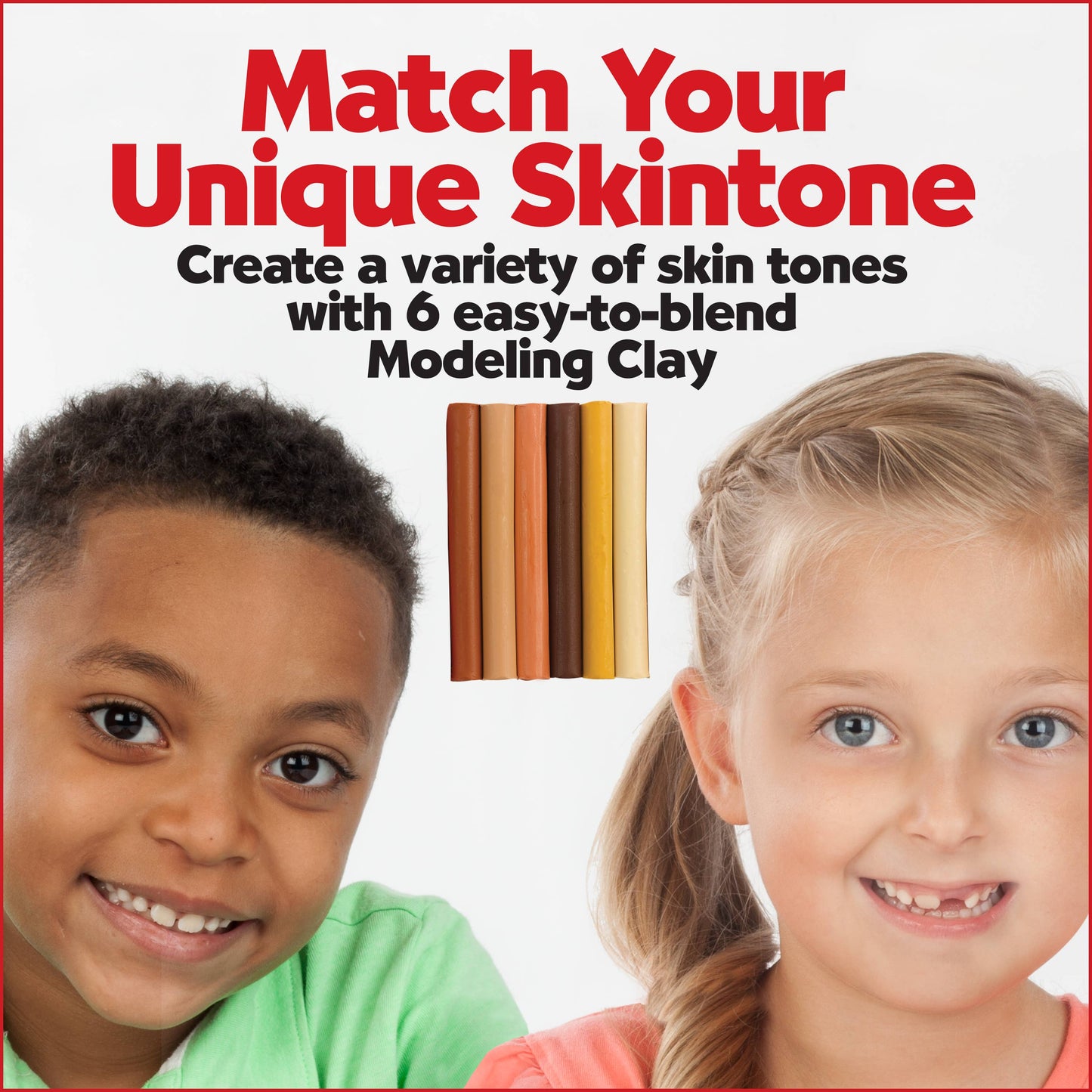 World Colors - 15 Modeling Clays with Skin Tones for Kids