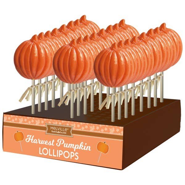 Harvest Pumpkin Hard Candy Lollipop 24ct Display