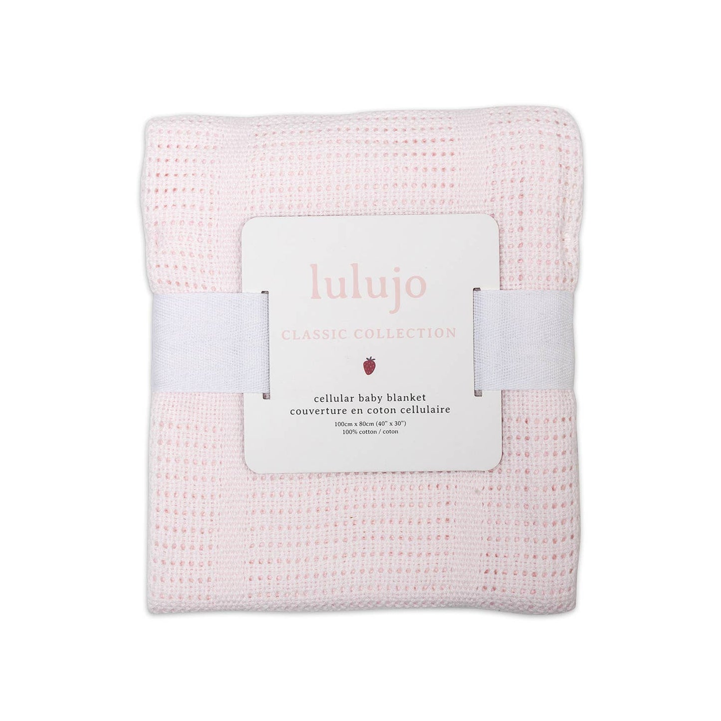 Cellular Baby Blanket – Pink- 100% Cotton (40" x 30")