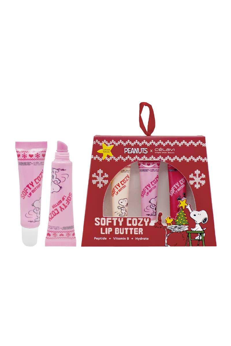 Celavi P46271H Peanuts Holiday Soft Cozy Lip Butter Set - 12