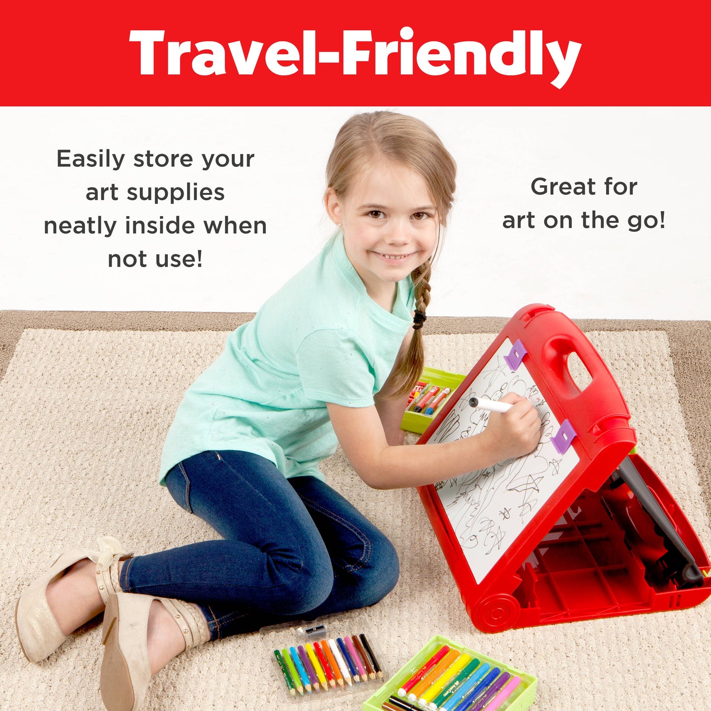 Do Art Travel Easel with 37 Pieces of Art Supplies for Kids