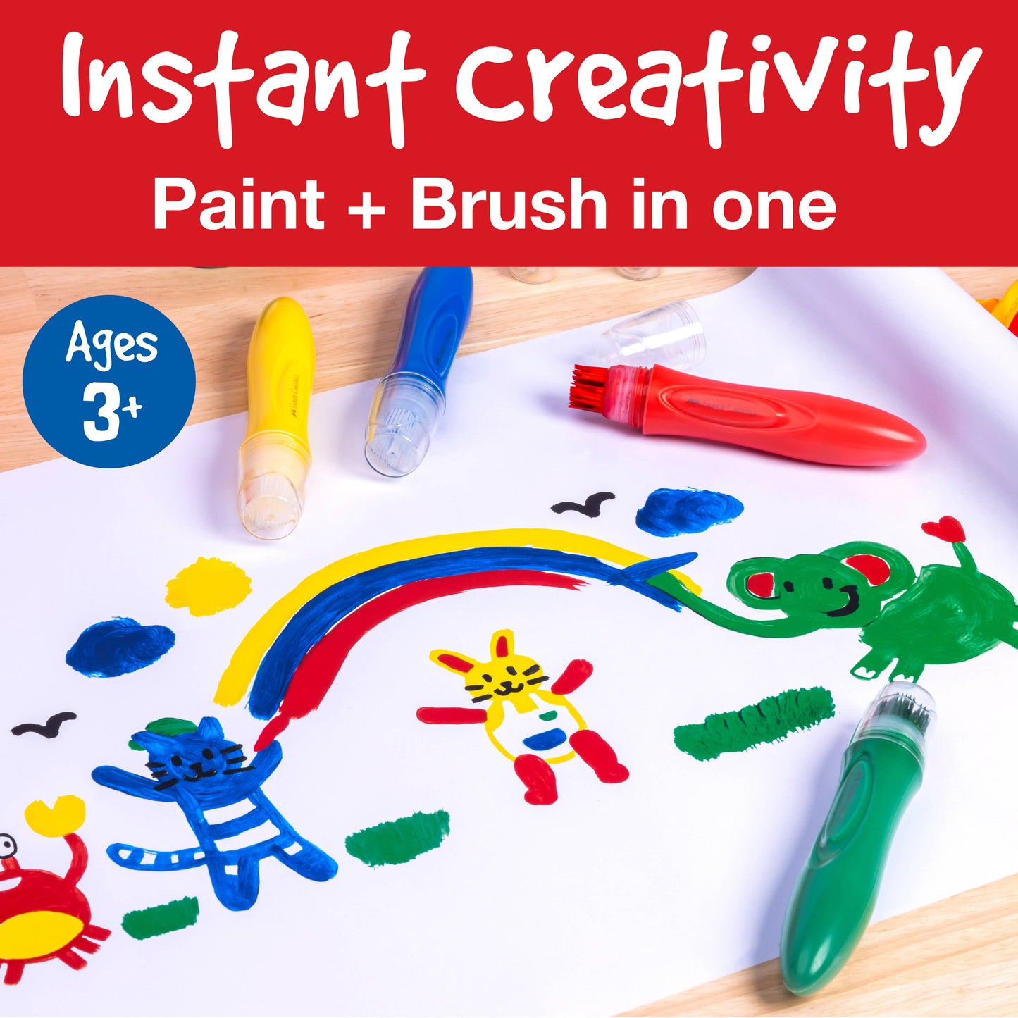 Little Creatives Jumbo Squeezing Paintbrush 6 Ct