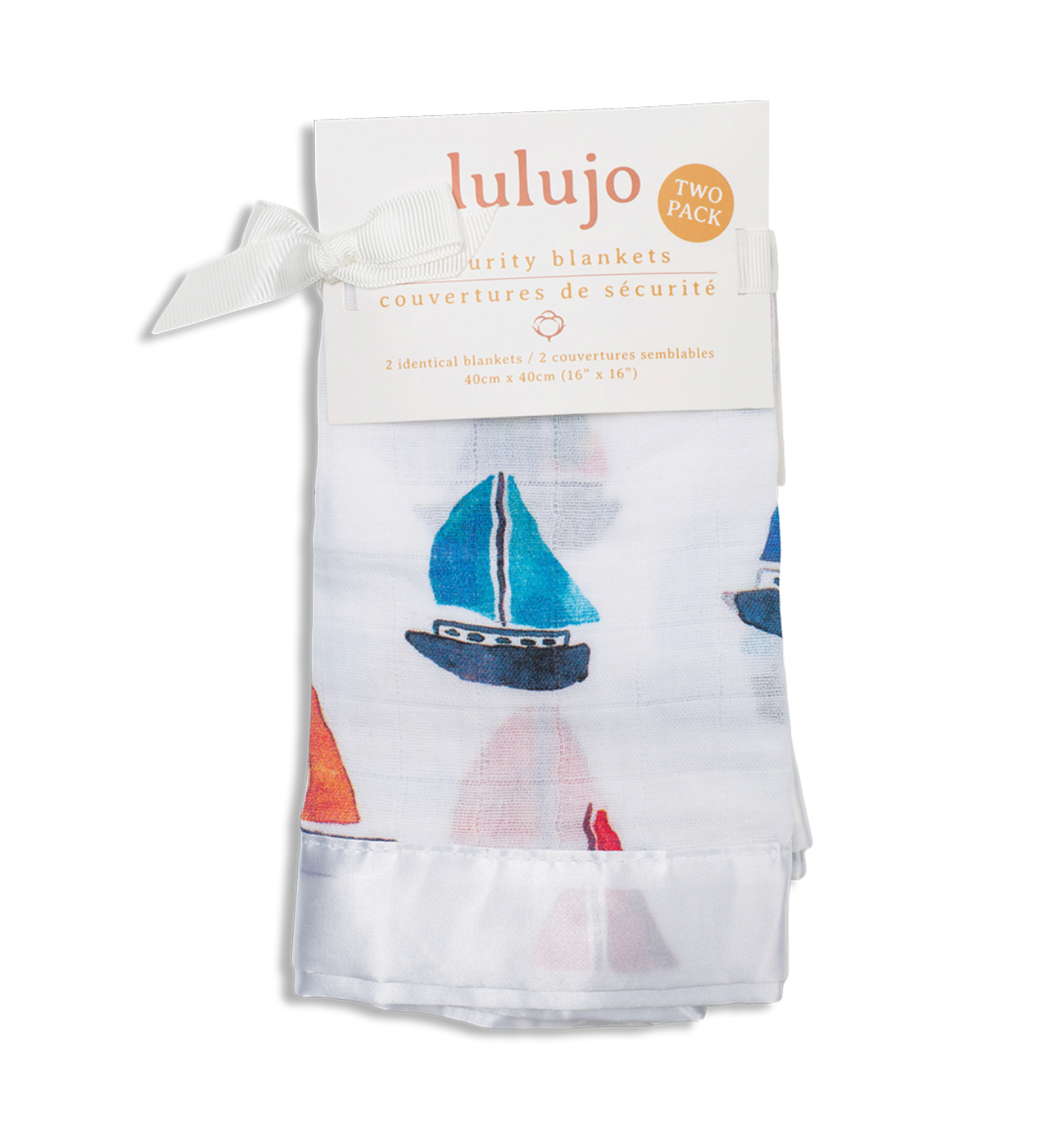 2-Pack Cotton Security Blankets 16" x 16" –  Sailboats