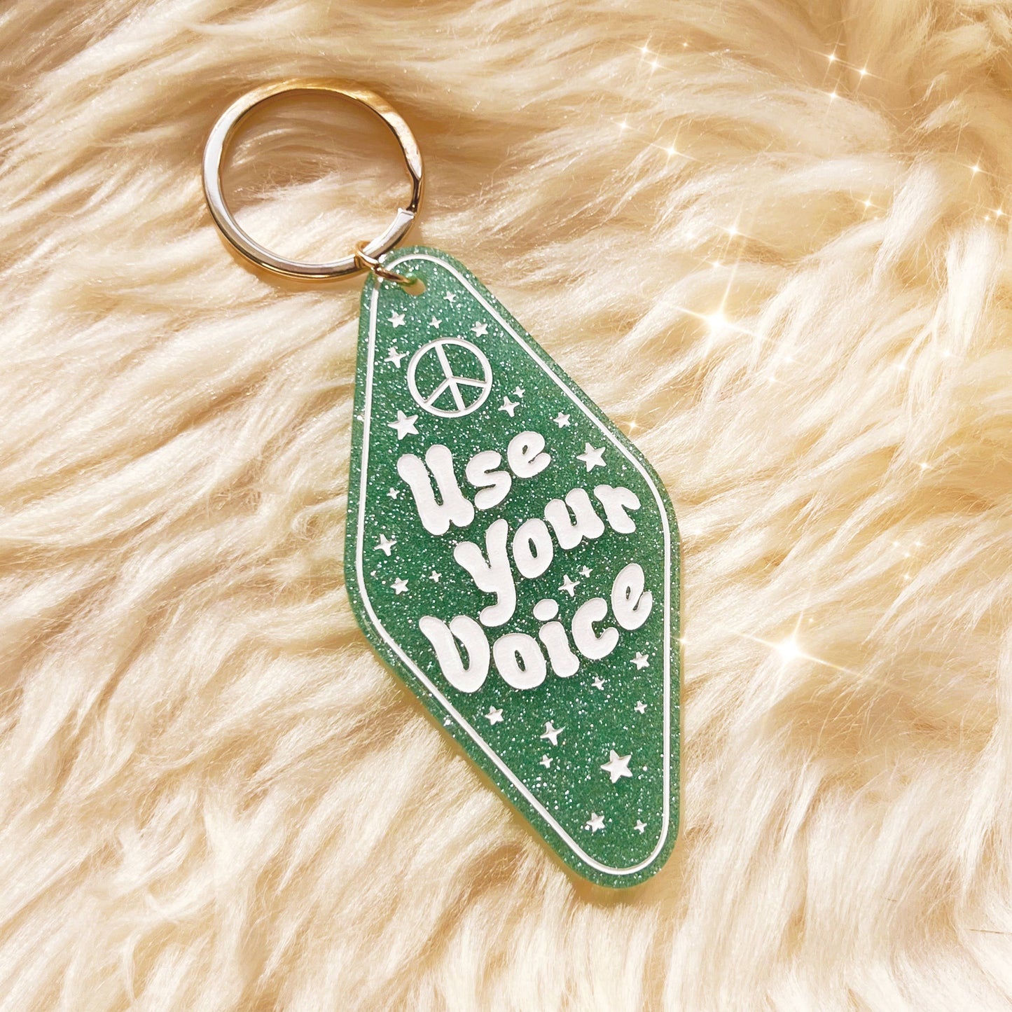 Positive Affirmation Glitter Motel Keychain Stocking Stuffer