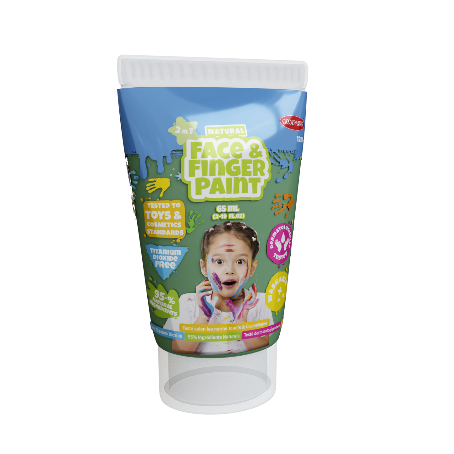 2.3oz Natural Face and Finger Paints - 6pcs
