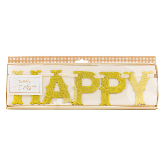 Glittered Happy Easter Banner