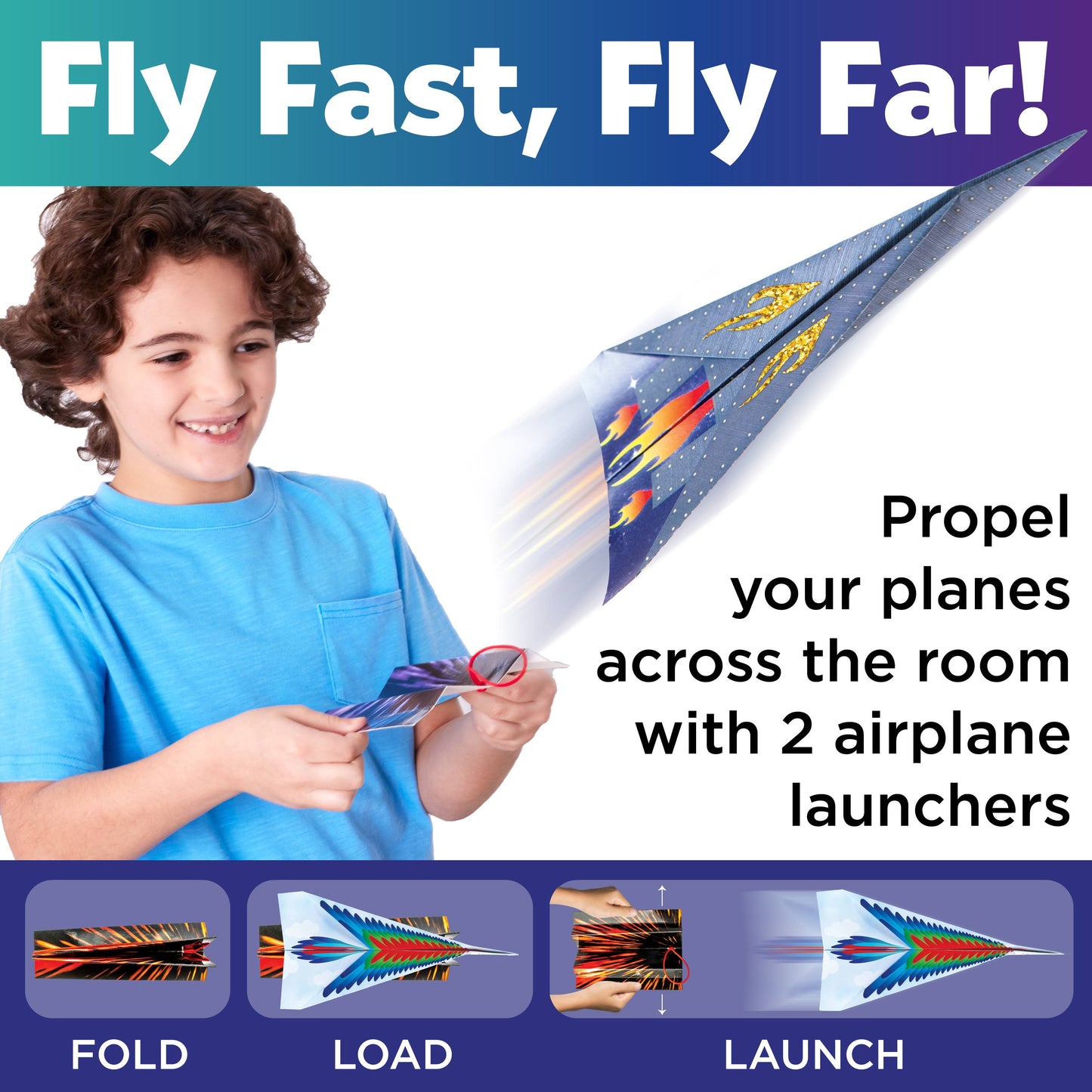 Stunt Squadron Paper Airplane Craft Kit for Kids